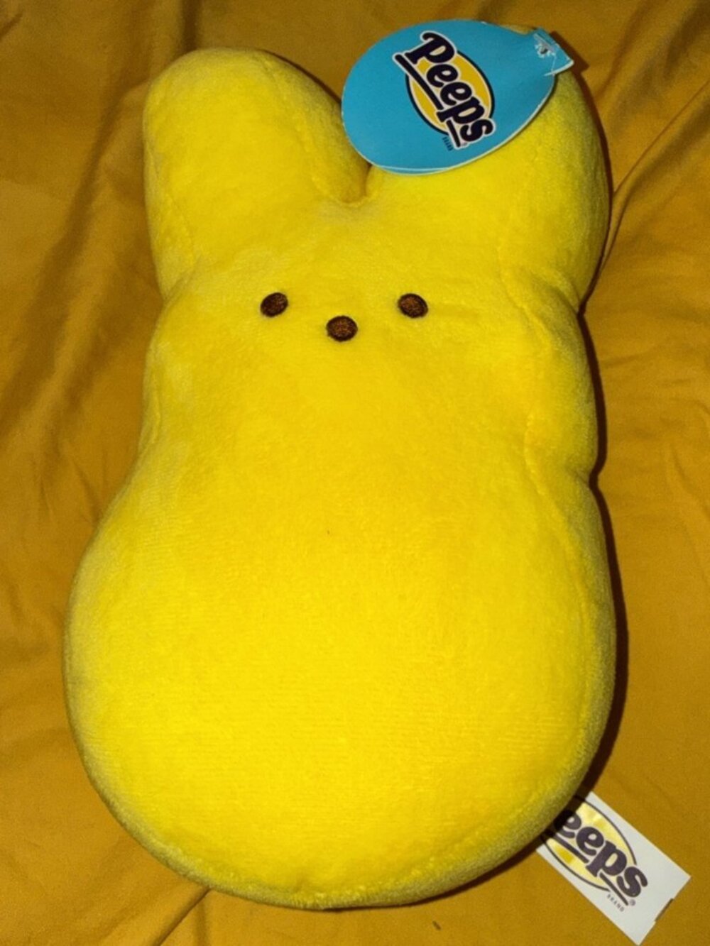 Peeps Yellow Bunny Plush 9” Stuffed Animal Easter Rabbit Beanie Toy Spring SPOT